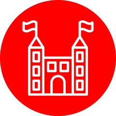 Fototapeta premium Giant Inflatable Vector Line White Circle Red Icon Design