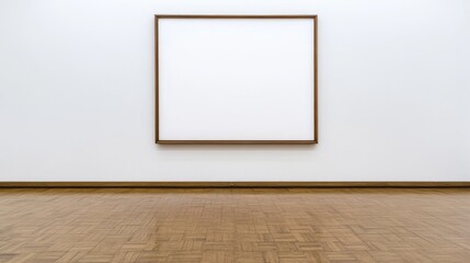 Empty Gallery Wall with Wooden Floor