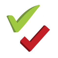 Green and Red 3D Checkmarks