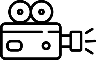 Cinema Projector Icon.  cartoon-style icon of a classic cinema projector, perfect for themes related to entertainment, movies, cinema, and multimedia. Cute and appealing design, ideal for apps, presen