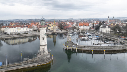 View of Lindau waterfront , Bodensee, South Germany