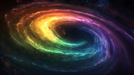 Obraz premium Rainbow Spiral Galaxy in Deep Space