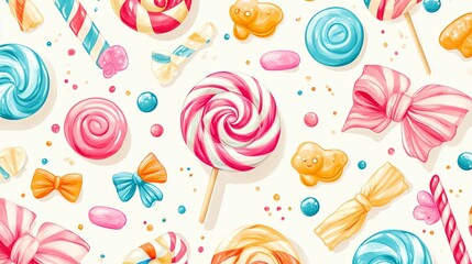 Delightful, colorful, sweet confectionery pattern design.