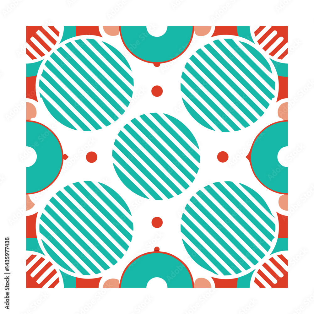 Poster geometric dot and line pattern with evenly spaced elements