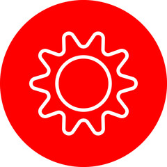 Golden Dawn Vector Line White Circle Red Icon Design