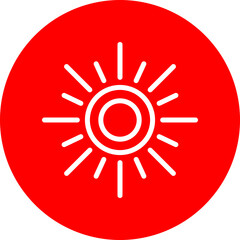 Positivity Rays Vector Line White Circle Red Icon Design