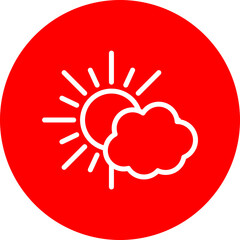 Sunny Perspective Vector Line White Circle Red Icon Design