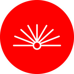 Uplifted Spirits Vector Line White Circle Red Icon Design
