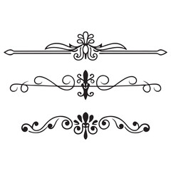 Elegant decorative dividers, ornate line separators, vintage flourish designs, whimsical borders, and 
charming embellishments for creative projects, invitations, and layouts vector