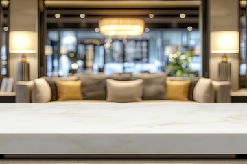 Marble Tabletop in a Modern Lobby