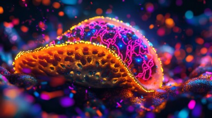 Obraz premium Glowing Organic Abstract Form with Vibrant Colors