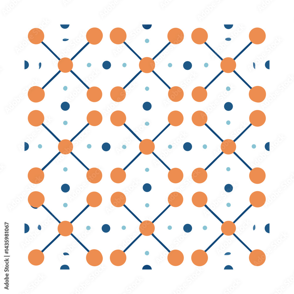 Poster geometric dot and line pattern with evenly spaced elements
