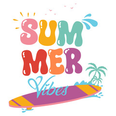 Summer Vibes Retro Illustration