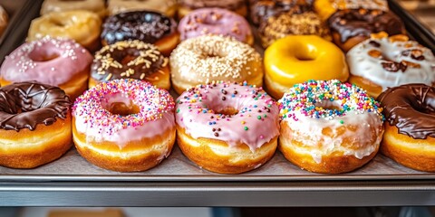 Assorted Donuts with Different Toppings and Frosting