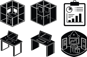 A monochromatic vector illustration depicts a house icon, showcasing its architectural design