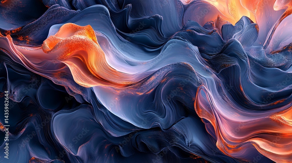 Poster abstract fluid forms with vibrant color gradients.