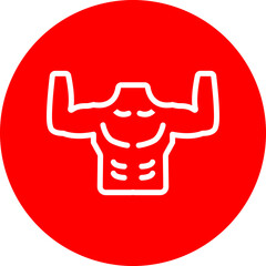 Obraz premium Upper Body Vector Line White Circle Red Icon Design