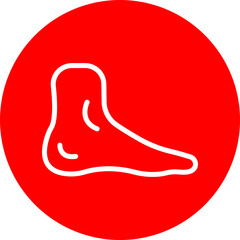 Ankles Vector Line White Circle Red Icon Design