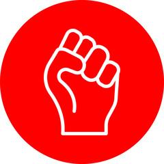 Obraz premium Knuckles Vector Line White Circle Red Icon Design