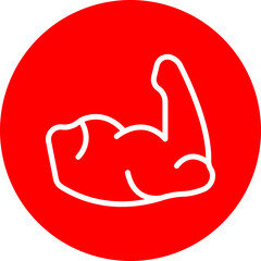 Fototapeta premium Forearms Vector Line White Circle Red Icon Design