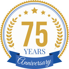 Logo 75 Years Anniversary Celebration Design Template.