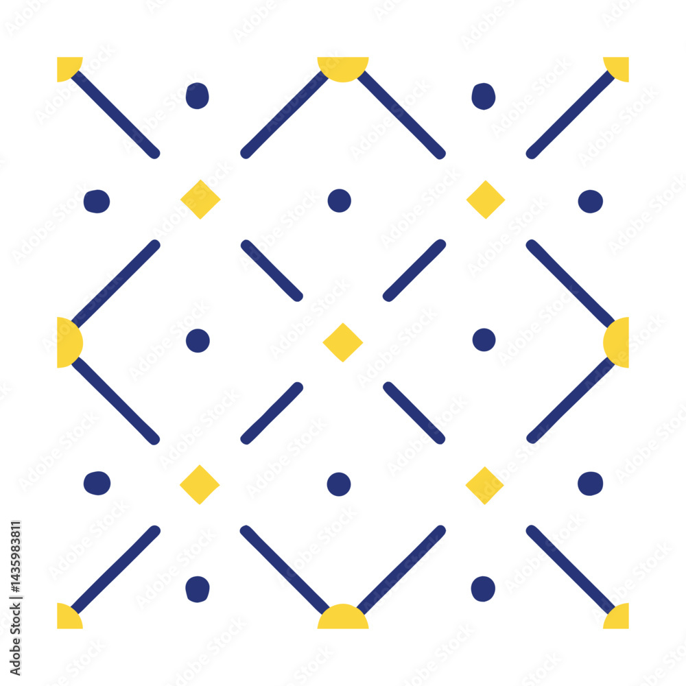 Poster geometric dot and line pattern with evenly spaced elements