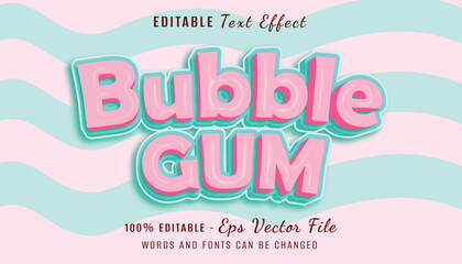 bubble gum 3d text effect design