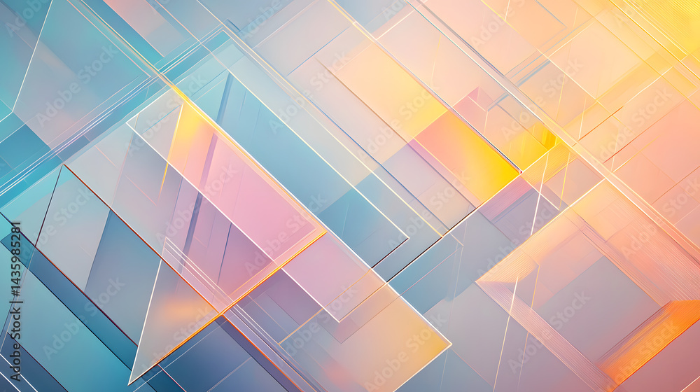 Poster dynamic abstract geometric patterns digital art modern design tech vibe premium quality colorful vis