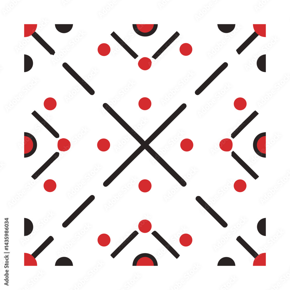 Poster geometric dot and line pattern with evenly spaced elements