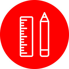 Stencil Vector Line White Circle Red