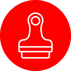 Stamp Pad Vector Line White Circle Red