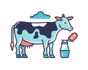 cow with milk