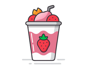 strawberry in a glass