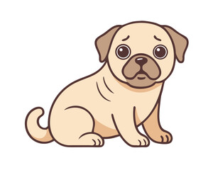 Isolated on white, a cute brown Dogue de Bordeaux puppy, a purebred mastiff breed, strikes an adorable portrait in the studio