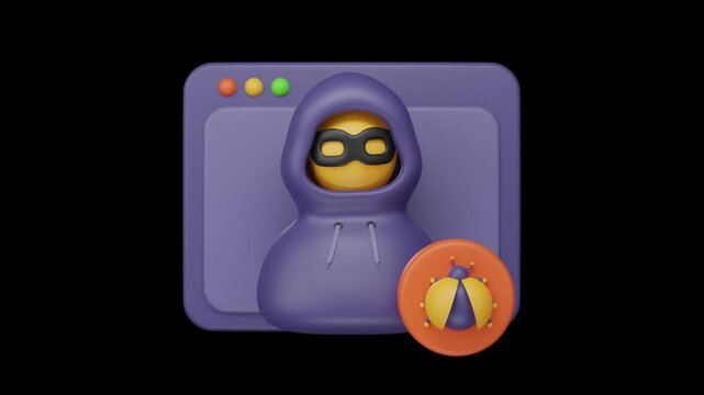 D icon of a cyber security concept alpha loop
