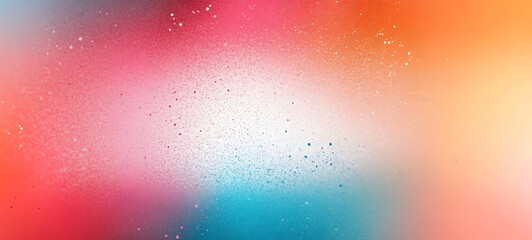 Fototapeta premium Vibrant Abstract Turquoise, Red, and Orange Spray Paint Style with Particle Effects