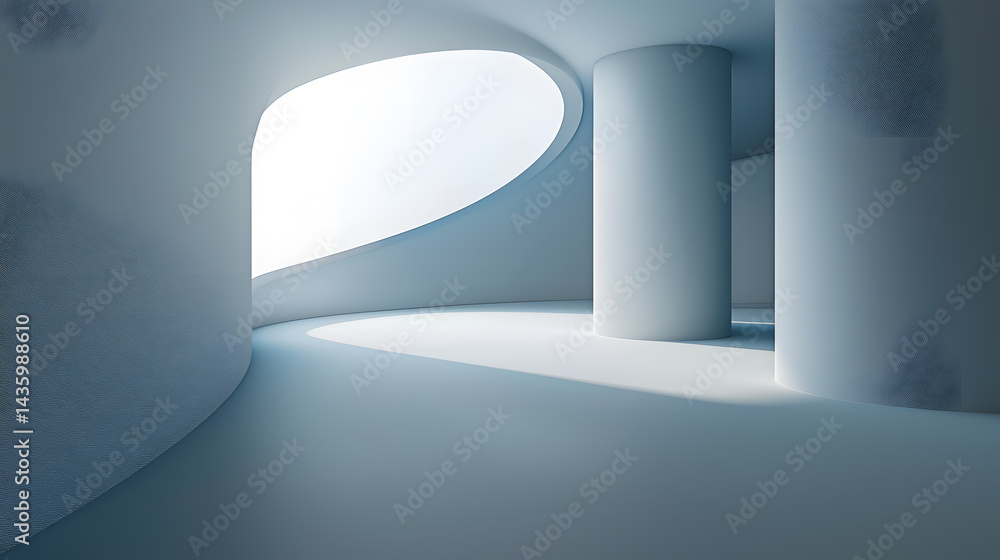 Poster monochrome gradient passage abstract architecture digital art minimalist space aerial view smooth tr