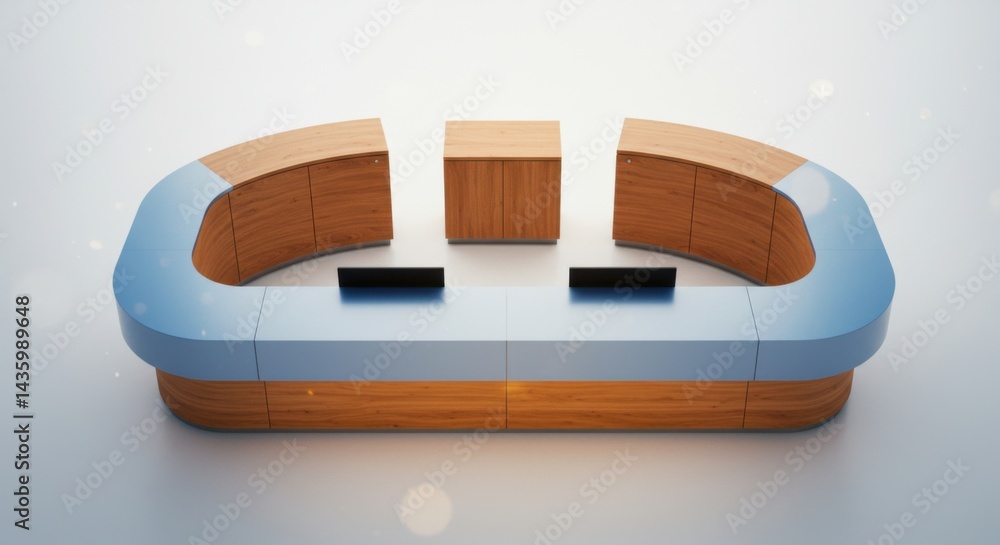 Poster abstract architectural model with geometric shapes and minimalist design