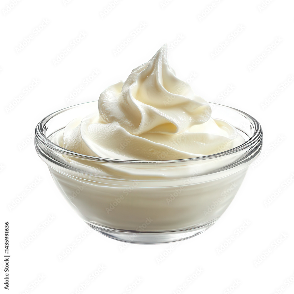 Poster a creamy swirl of soft serve ice cream is presented in a clear glass bowl. showcasing its smooth tex