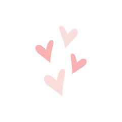 Pink hearts decoration. Love, romance, valentine, feeling concepts. Flat decorative vector design isolated illustration.