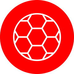 Fototapeta premium Soccer Ball Vector Line White Circle Red