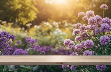 Wooden table in garden setting (3)