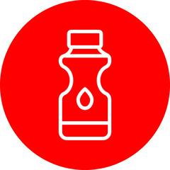 Sports Water Bottle Vector Line White Circle Red