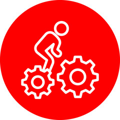 Climbing Gear Vector Line White Circle Red