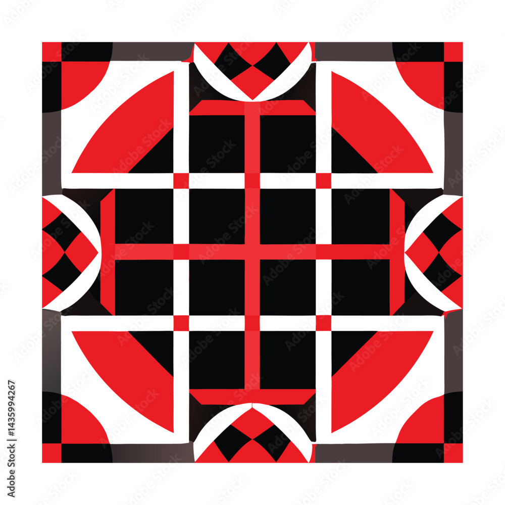 Poster retro style geometric vector pattern with grid alignment