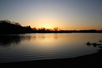 sunset over lake