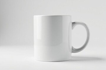 Large ceramic mug, bright white, simple shape , large, tea mug