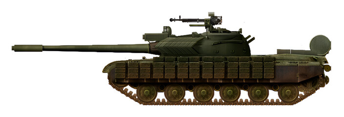 A variant of the modernization of the T-54/T-55 tank, using the chassis from the T-64 tank and the turret from the T-54/T-55 tank, known as the T-54-64 © Tikros