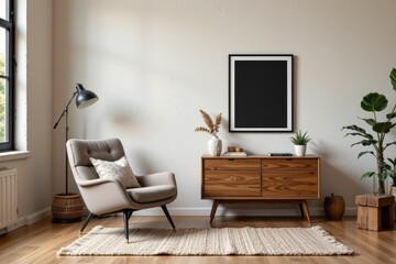 Cozy Modern Living Room with Stylish Chair and Minimalist Decor in Bright Space