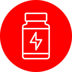 Extra Life Vector Line White Circle Red